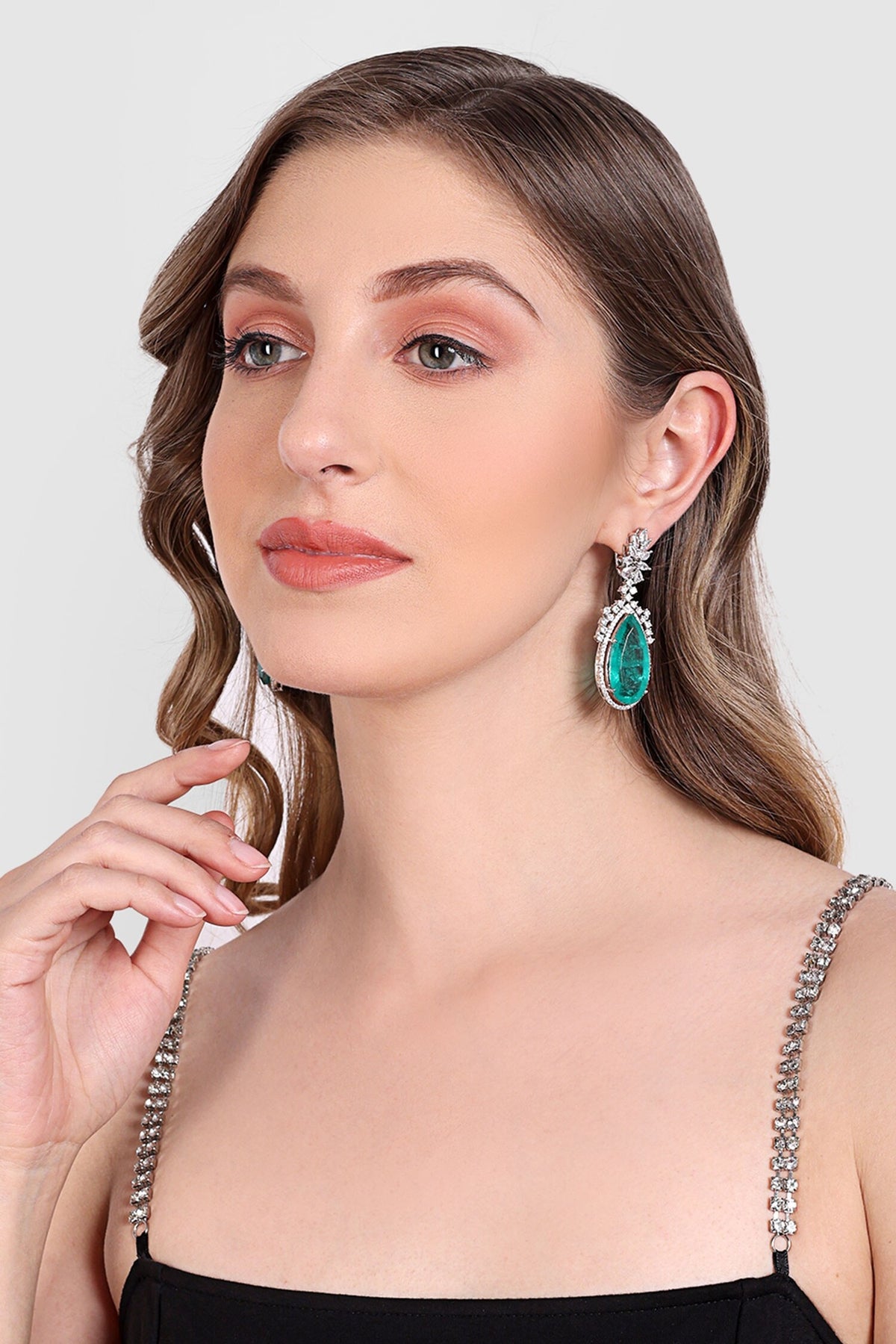 Stone Embellished Dangler Earrings 