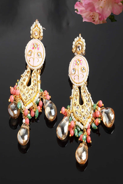 Floral Pattern Embellished Earrings 