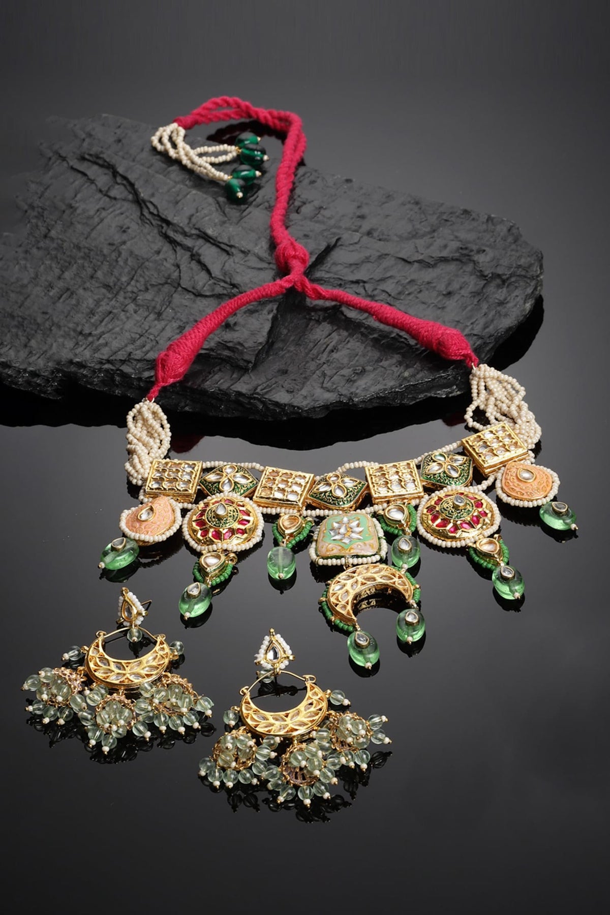 Meenakari Work Choker Set 