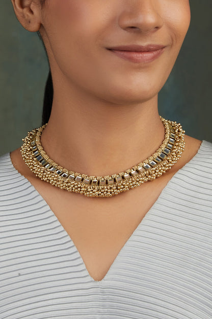 Mirror Studded Falak Bajra Necklace 