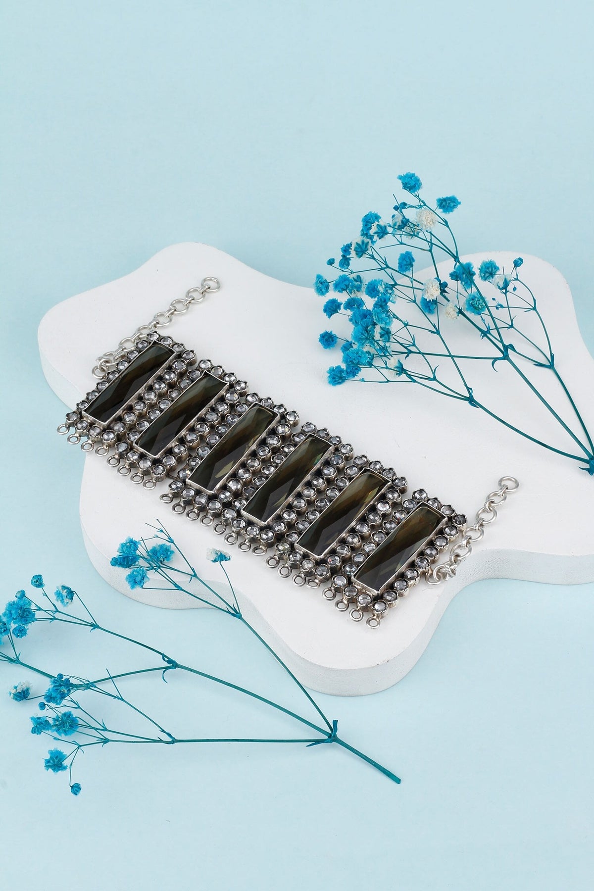 Shanaya Smoky Quartz Embellished Necklace 