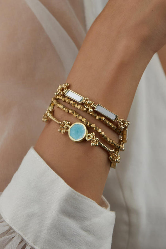 Multi Layer Mirror Enamel Bracelet 
