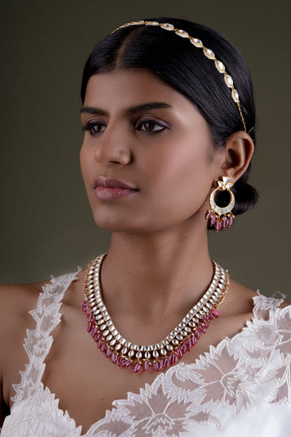 Bead Drop Embellished Necklace Set 