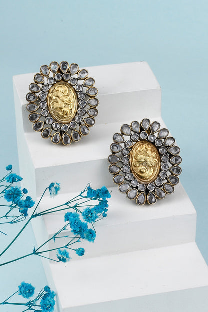 Louise Oval Shaped Stud Earrings 