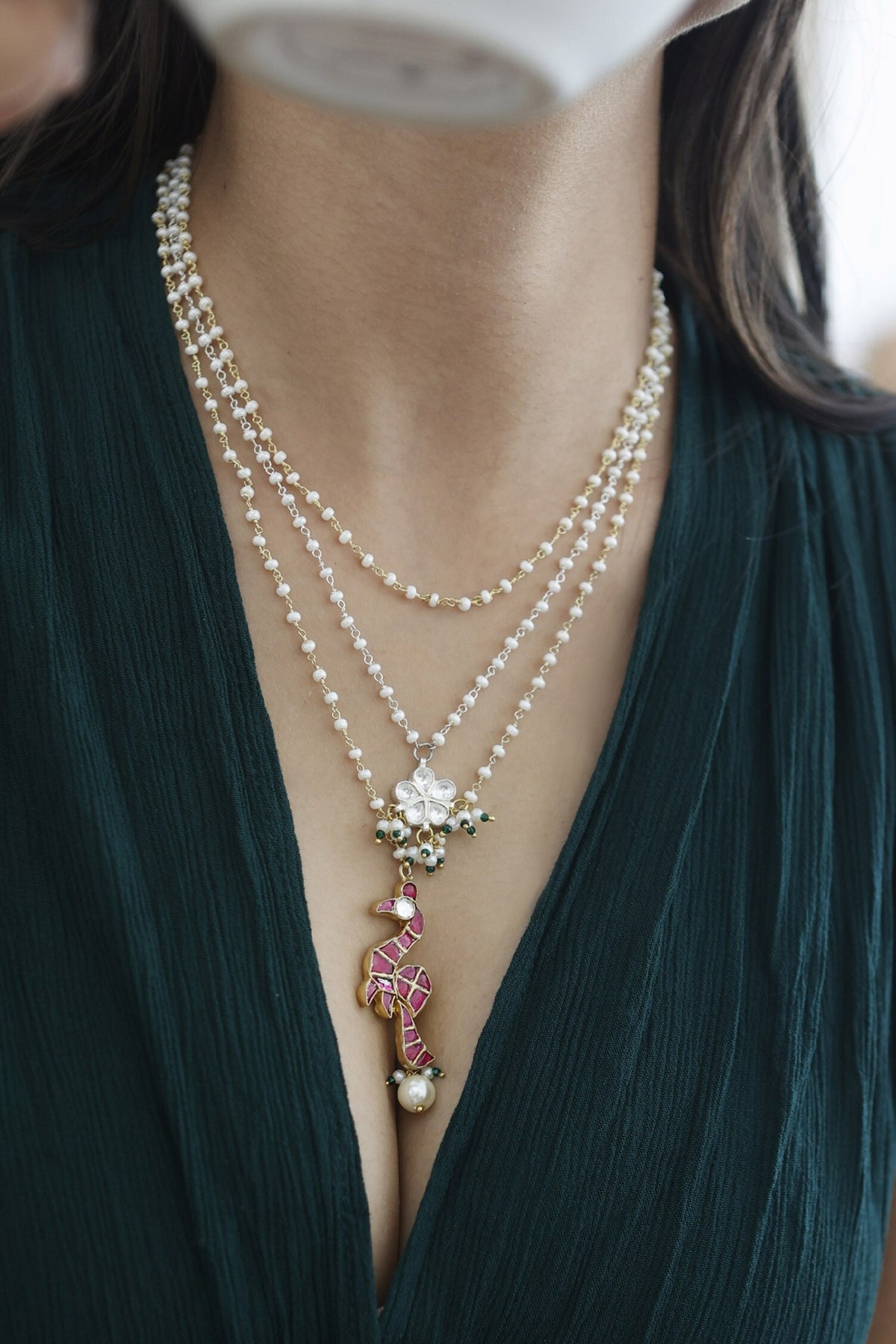 Layered Peacock Necklace 