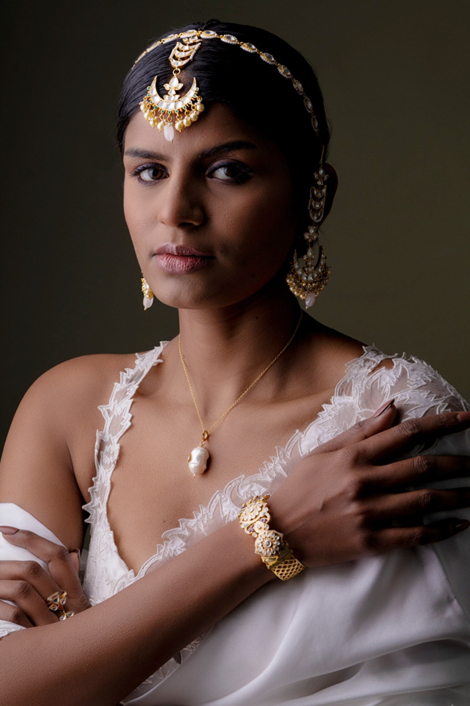 Baraque Pearl Pendant Necklace 