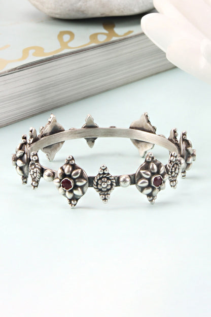 Ira Embellished Oxidised Bracelet 