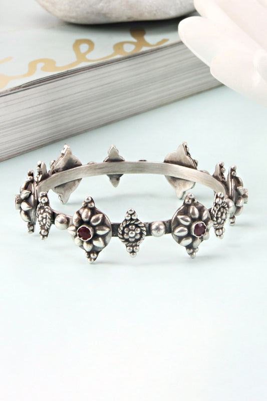 Ira Embellished Oxidised Bracelet 