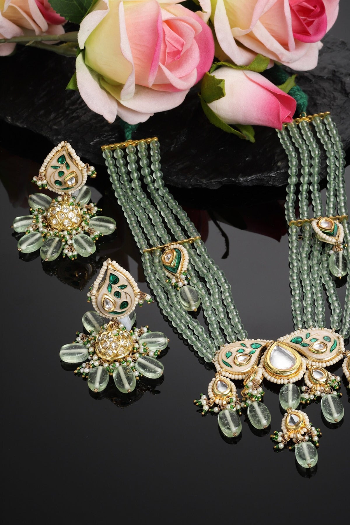 Meenakari Work Pendant Necklace Set 