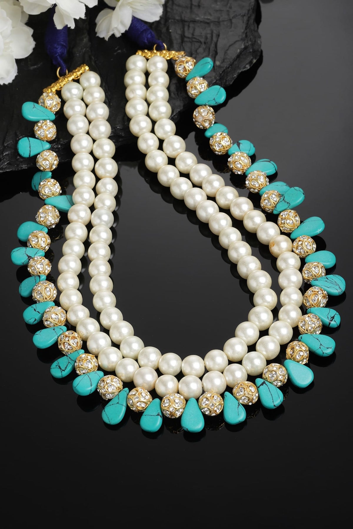 Pearl Embellished Layered Necklace 
