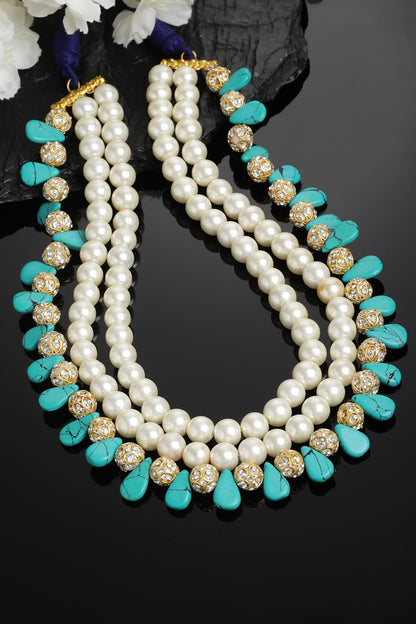 Pearl Embellished Layered Necklace 
