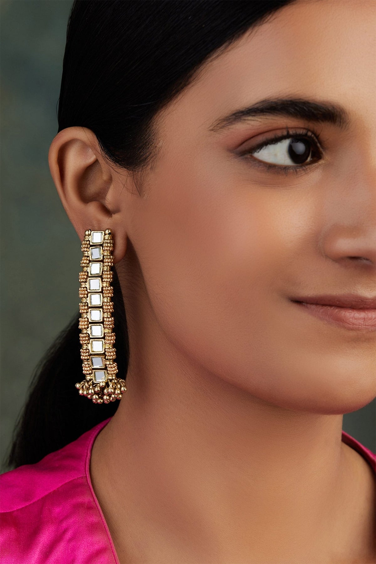 Mirror Studded Zia Earrings 