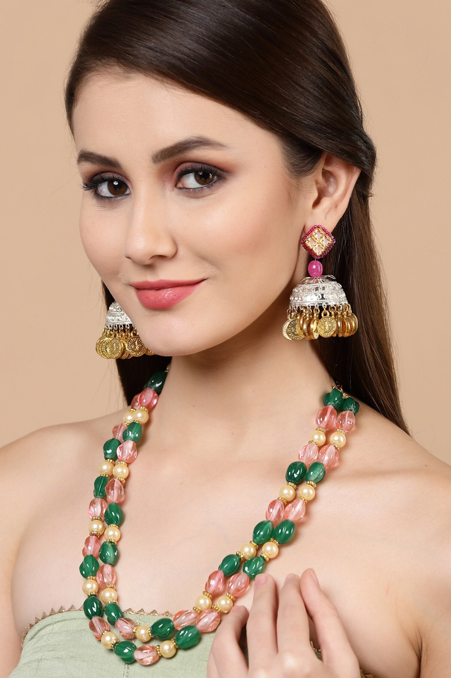 Stone Embellished Layered Necklace 