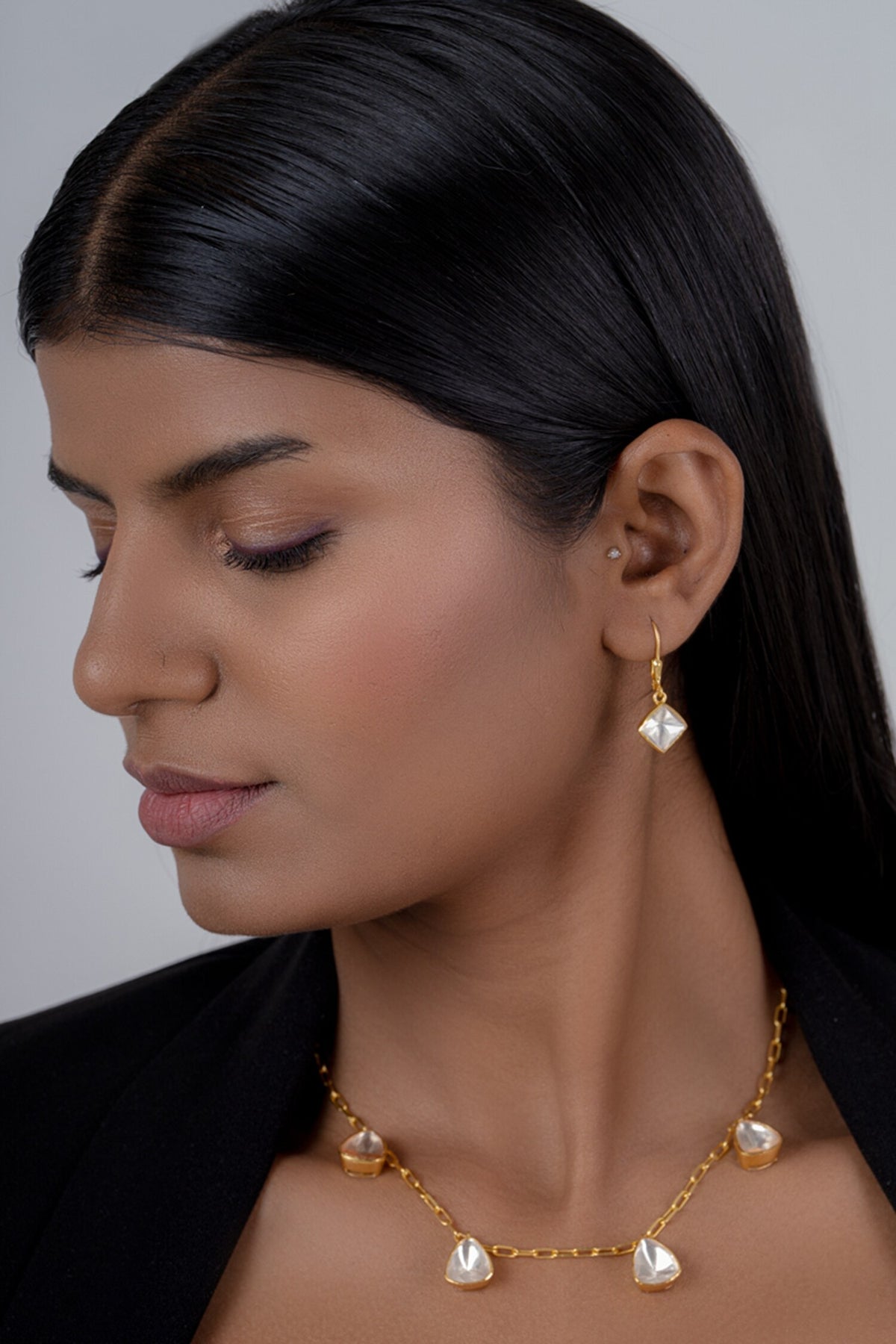 Polki Embellished Necklace Set 