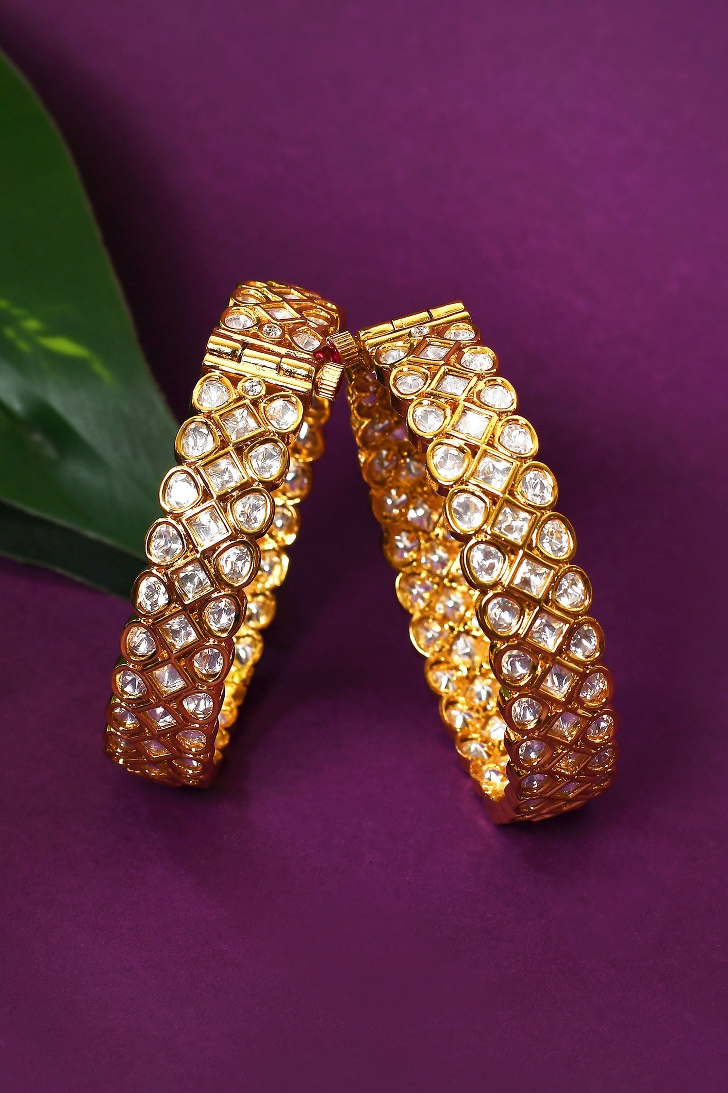 Jadau Kundan Polki Kada - Set of 2 