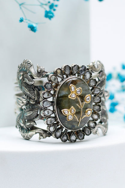 Shabina Stone Embellished Cuff Bracelet 