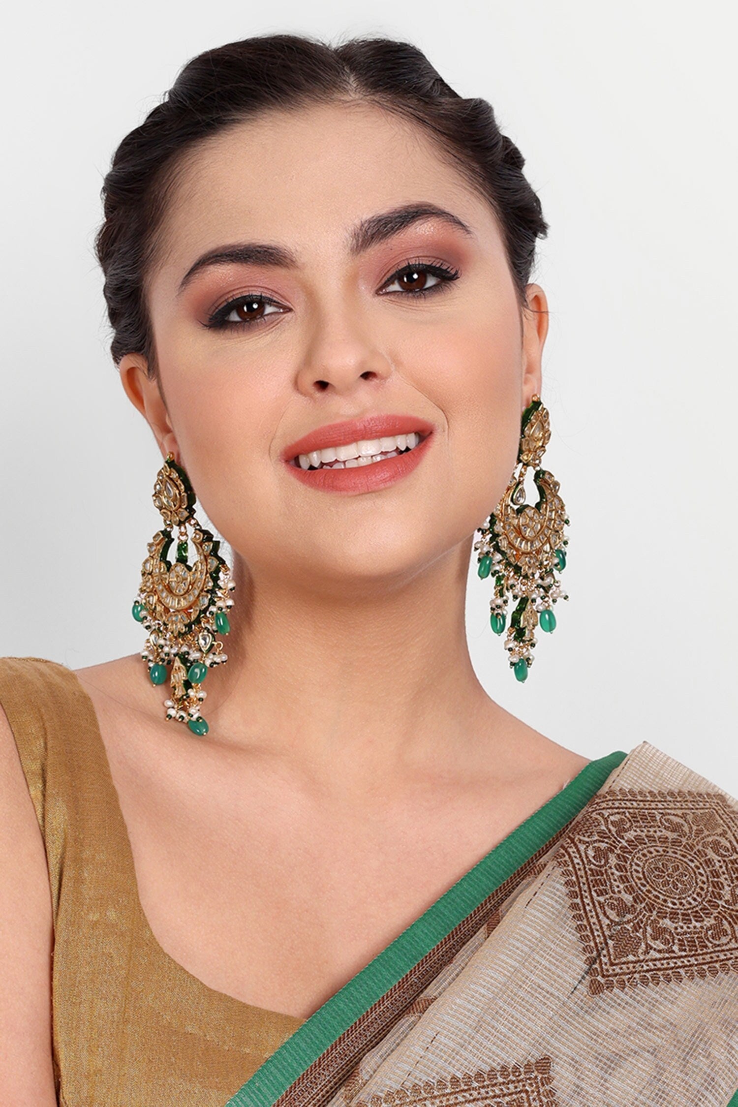 Kundan Embellished Chandbalis 