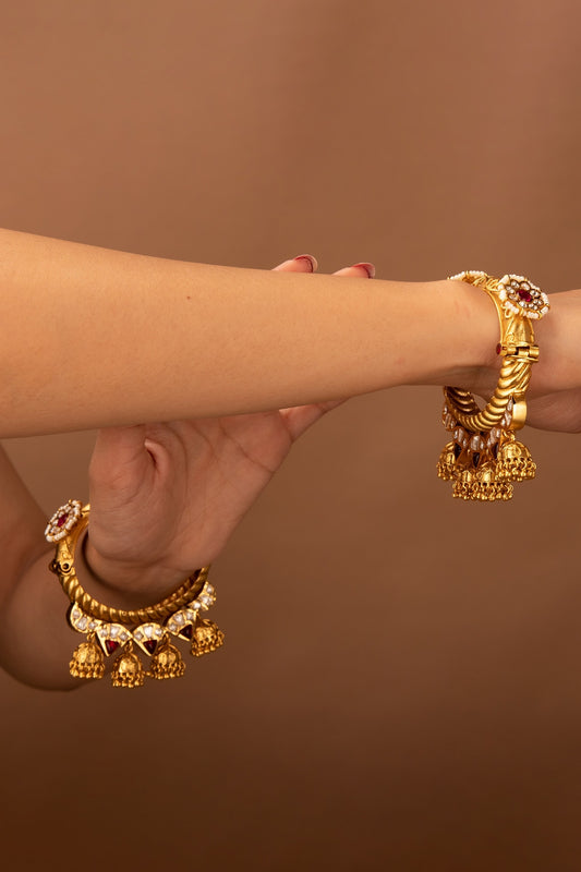 Jhumki Latkans Pacheli Bangles - Set of 2 