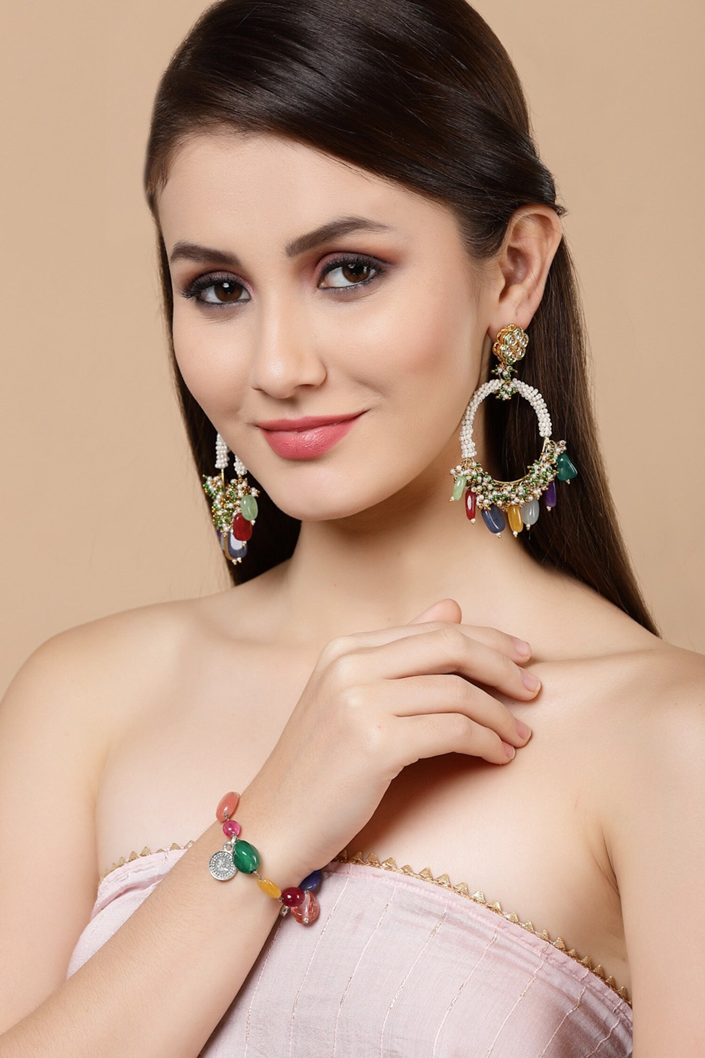Kundan Embellished Chandbalis 
