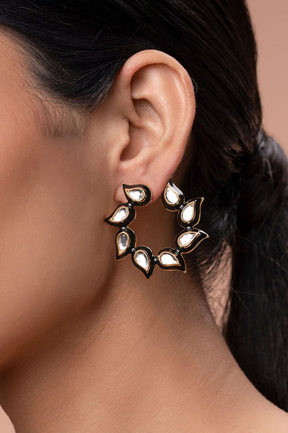 Amina Enamel Mirror Earrings 