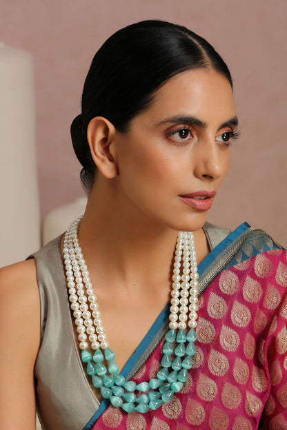 Mint Pearl Layered Necklace 