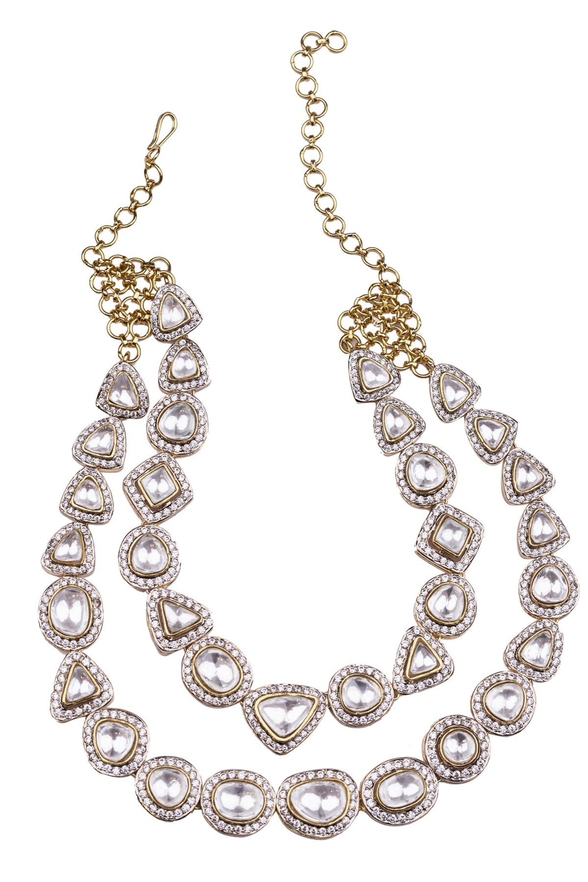 Double Layered Kundan Embellished Necklace 