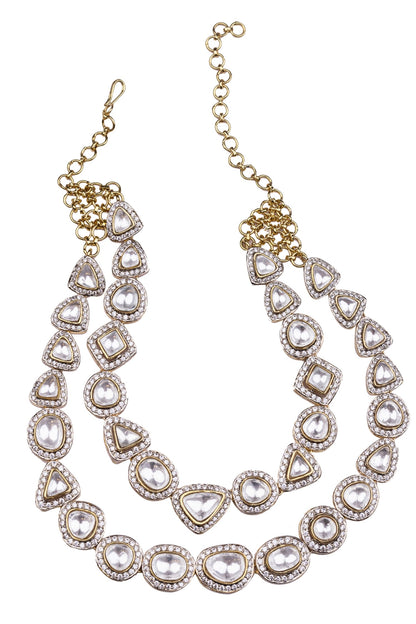 Double Layered Kundan Embellished Necklace 