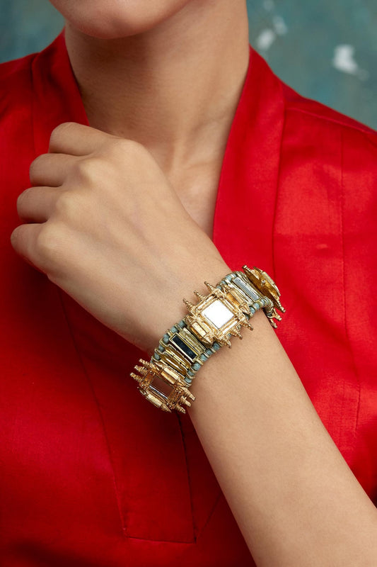 Mirror Studded Naaz Fort Bracelet 