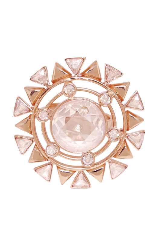 Geometric Cutwork Embellished Ring 