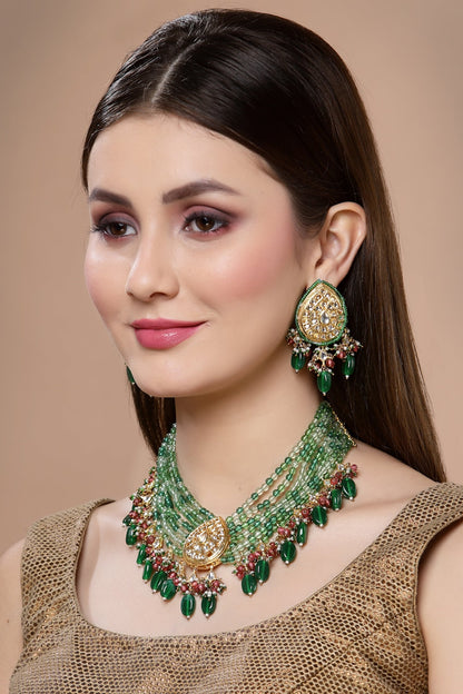 Bead Drop Necklace Set 