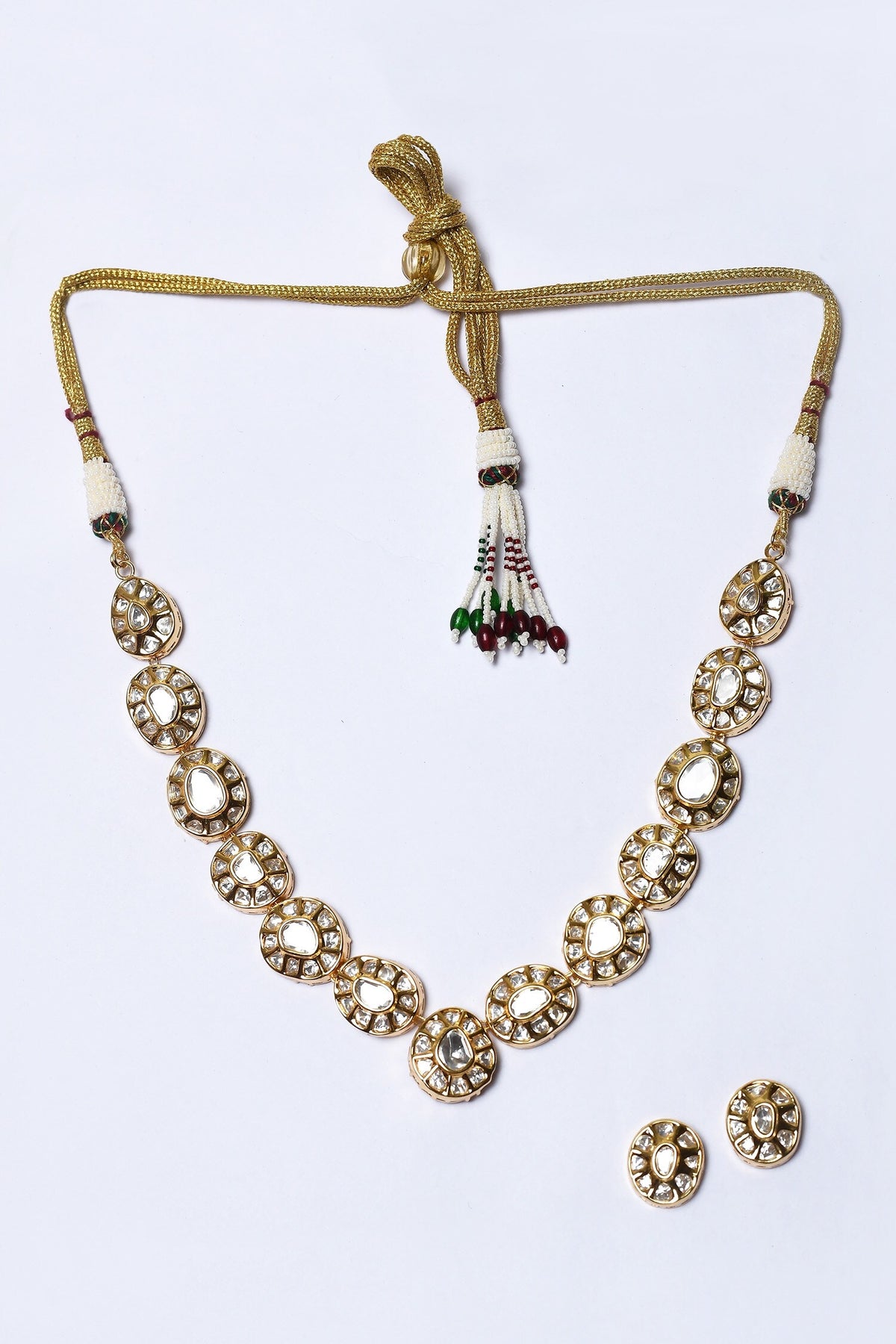 Kundan Stone Embellished Necklace Set 