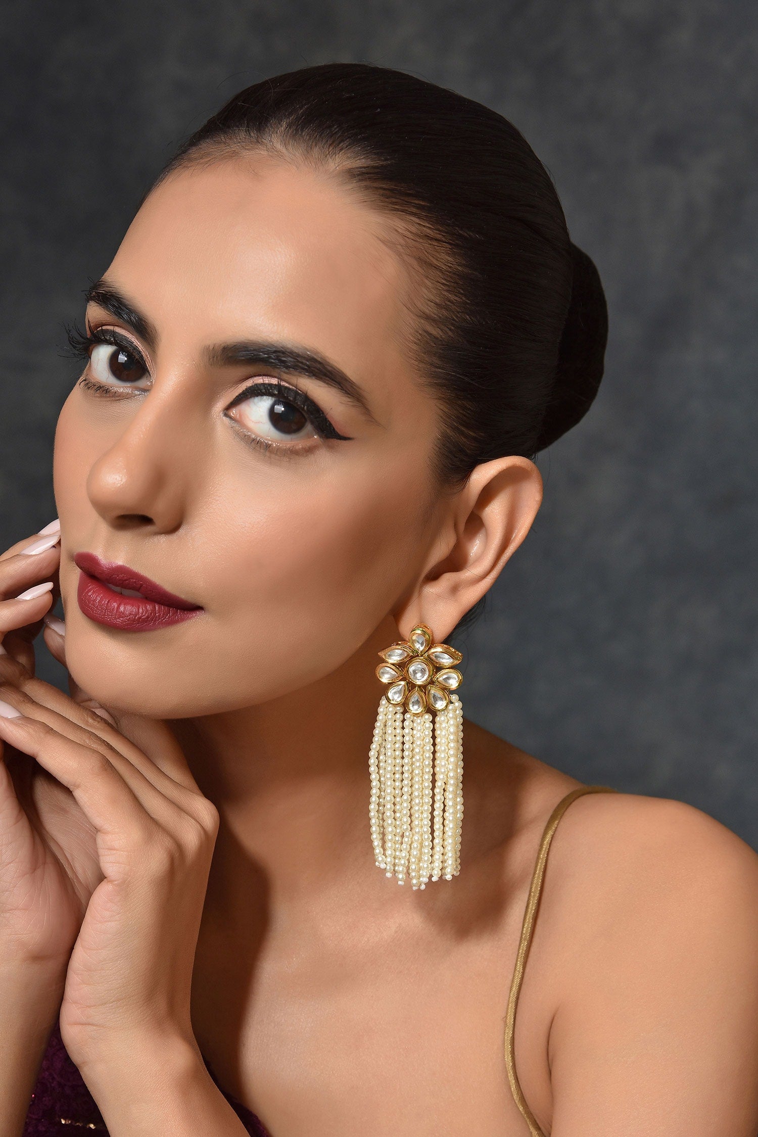 Floral Shape Dangler Earrings 