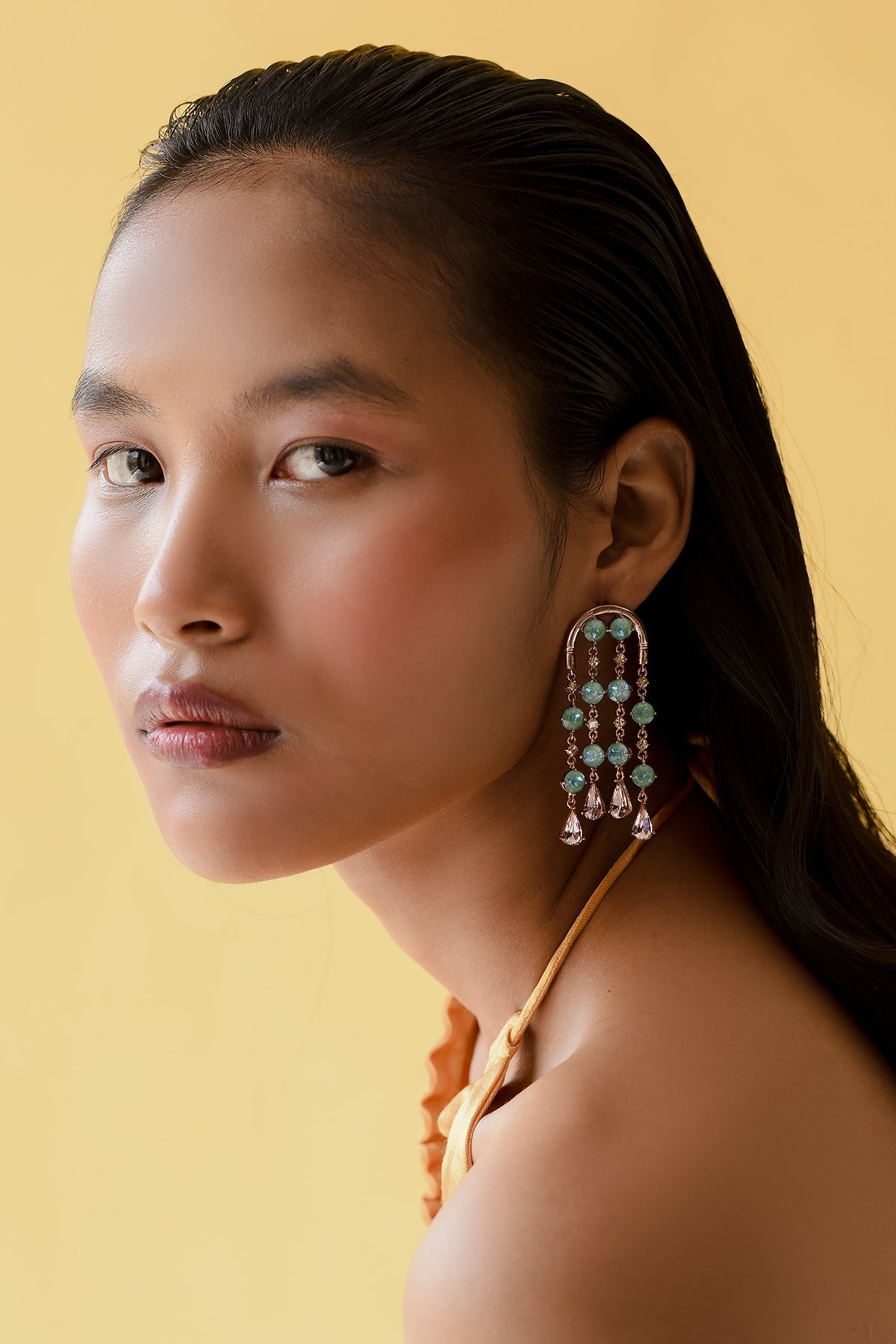 Stripe Embellished Danglers 
