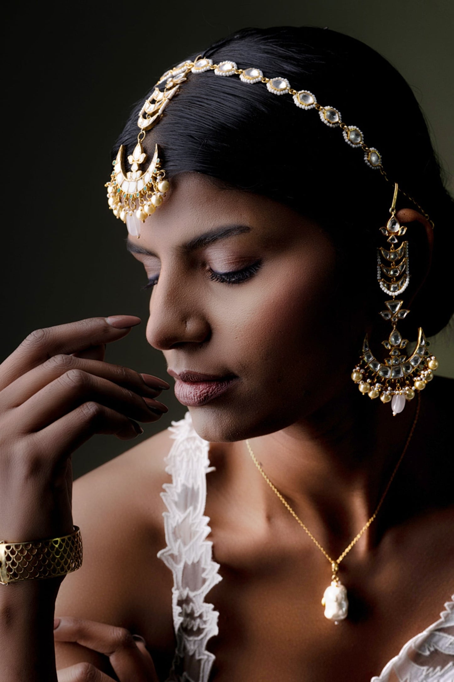 Polki Embellished Maangtikka 