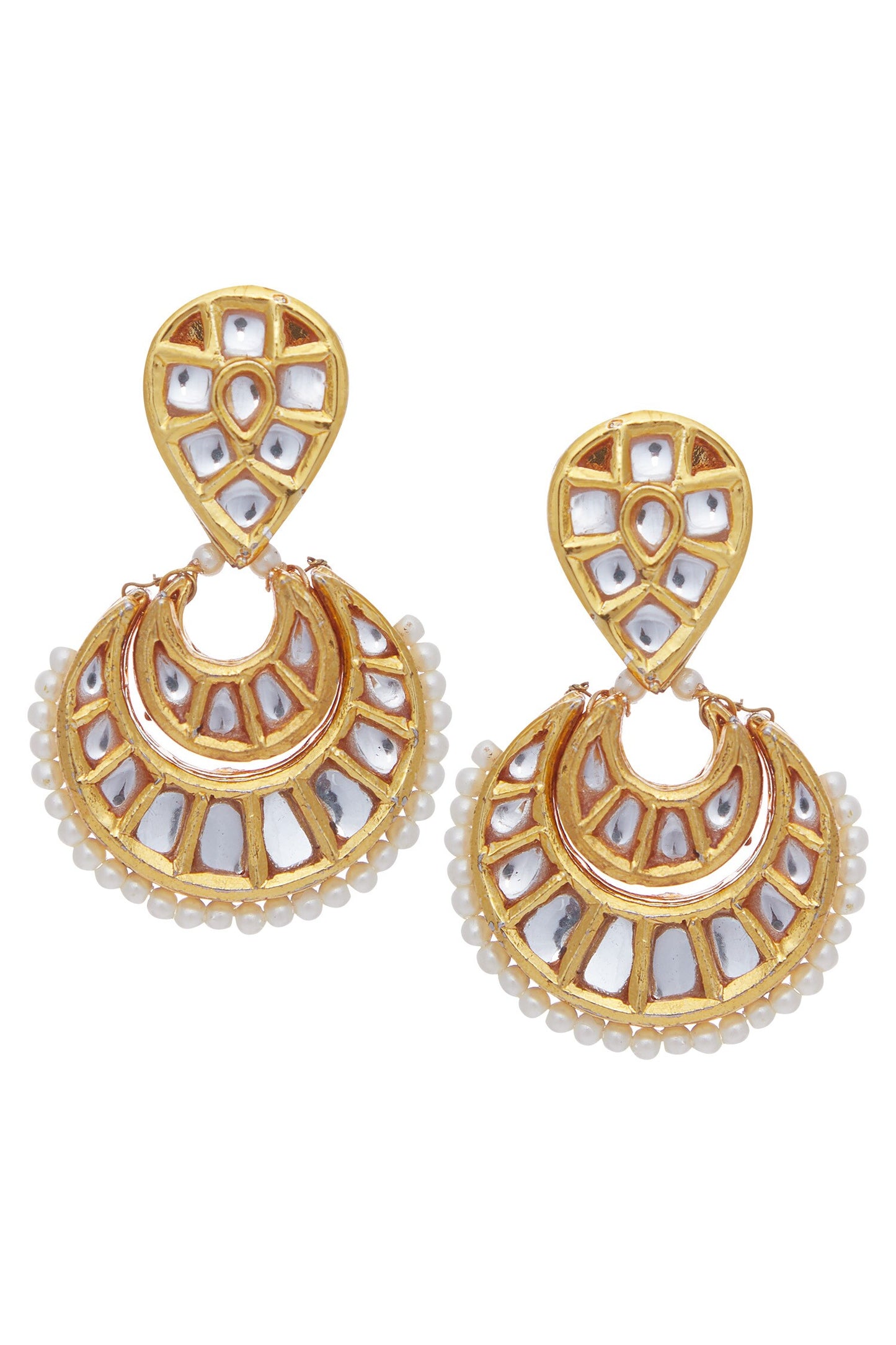 Kundan chandbali earrings 