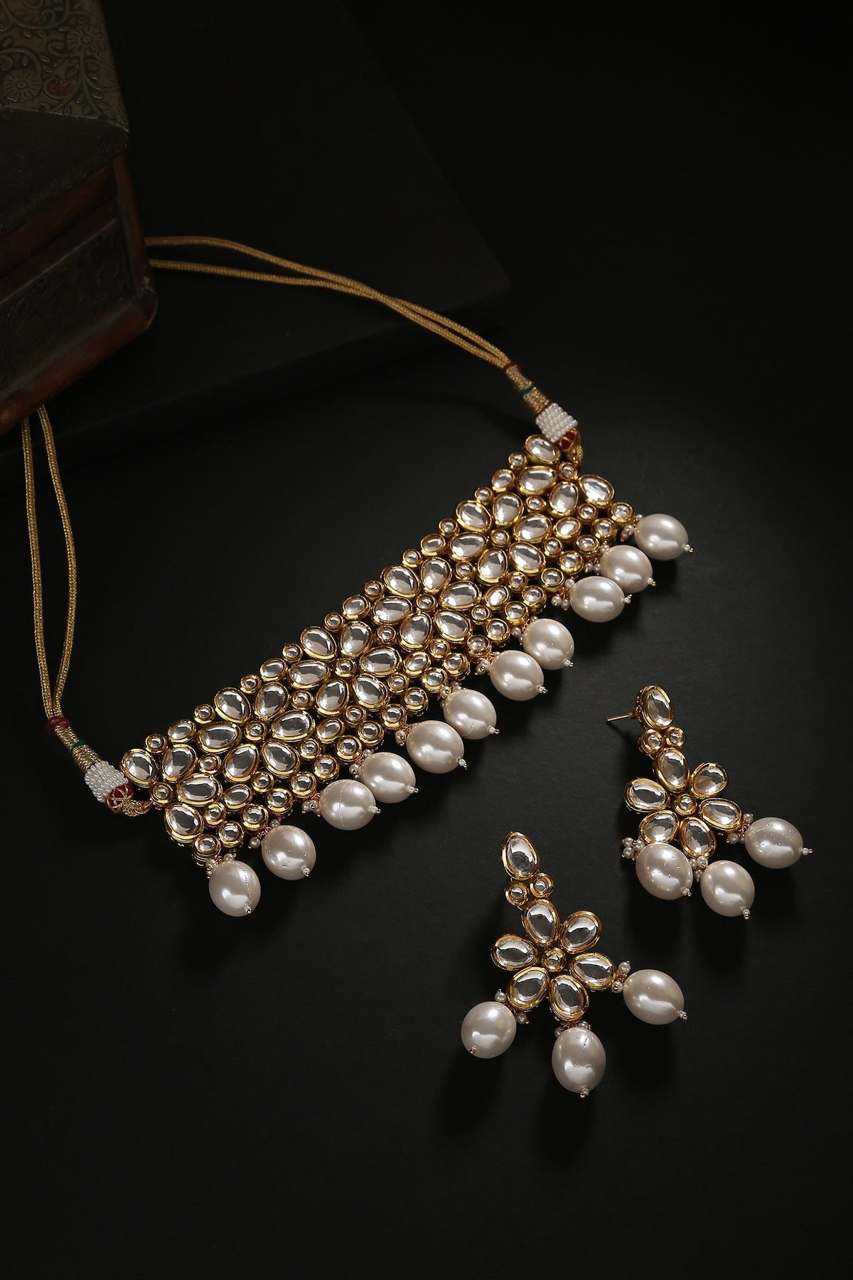 Pearl Embellished Choker Set 