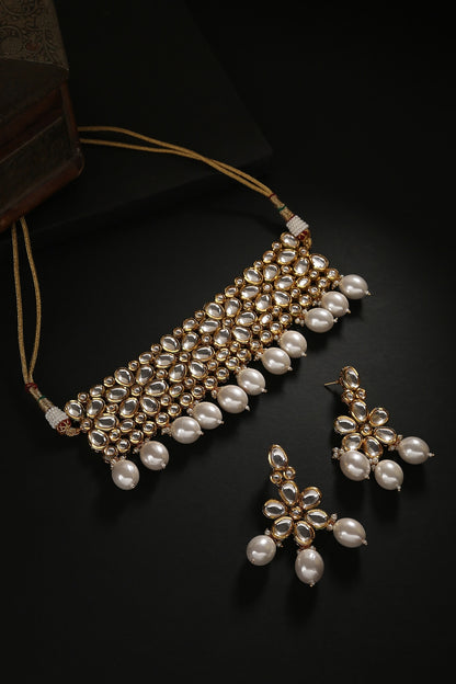 Pearl Embellished Choker Set 