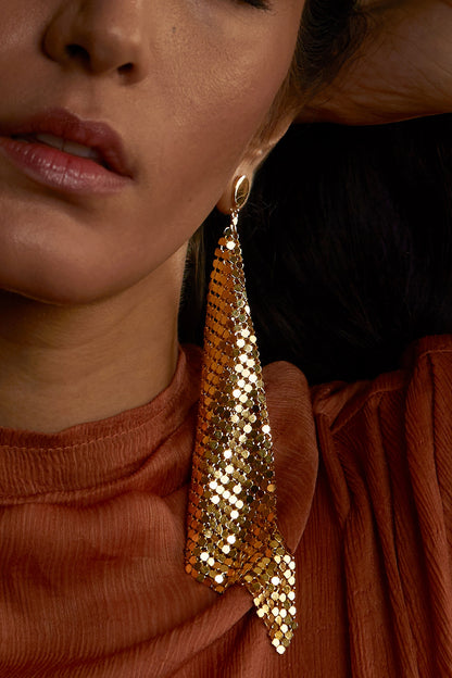 Handcrafted Mesh Tassel Earrings 