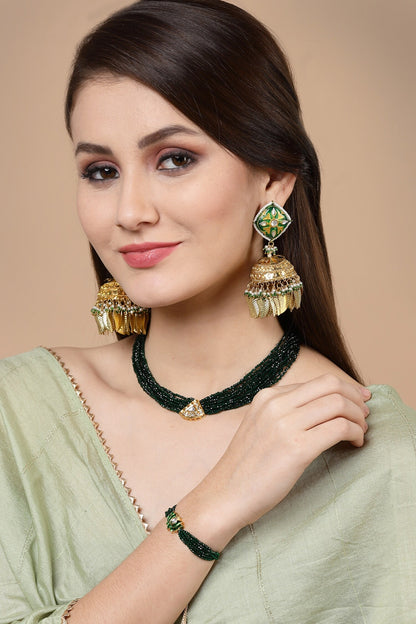 Bead Embellished Layered Pendant Necklace 