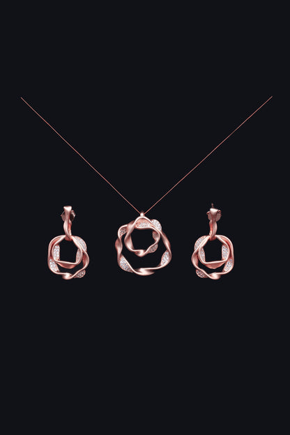 Zoya Swirl Pendant With Earrings 