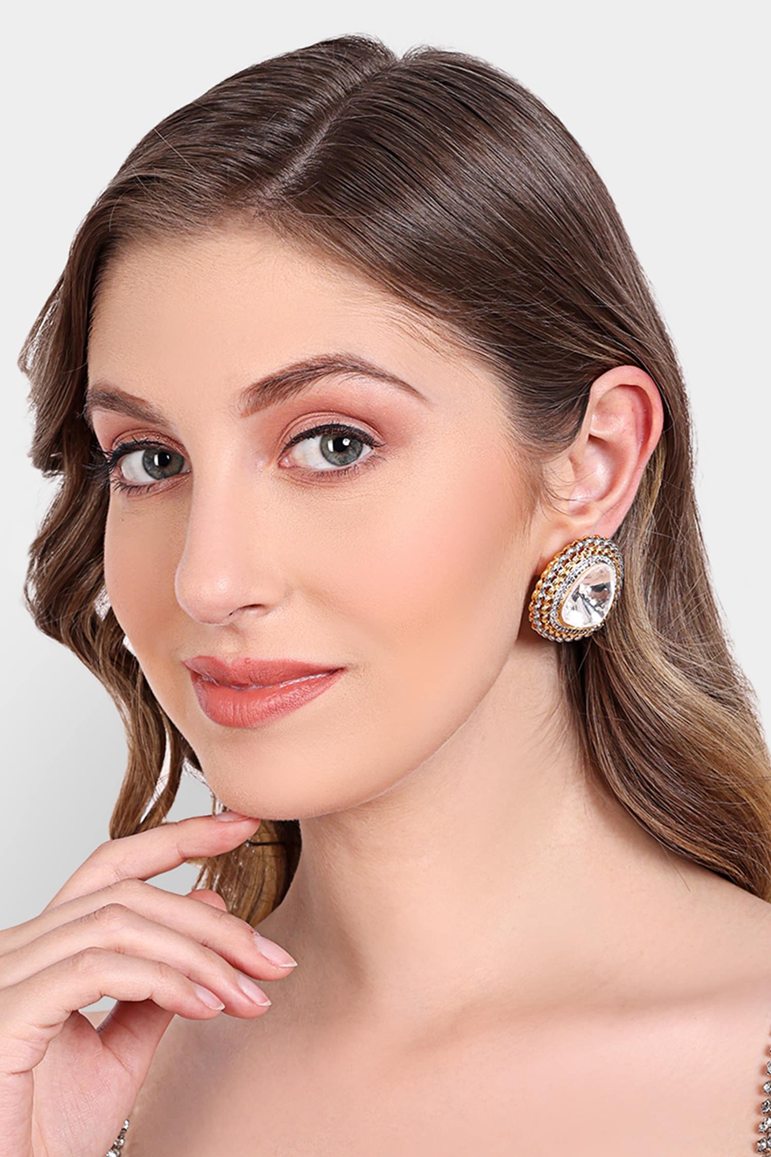 Kundan Embellished Stud Earrings 