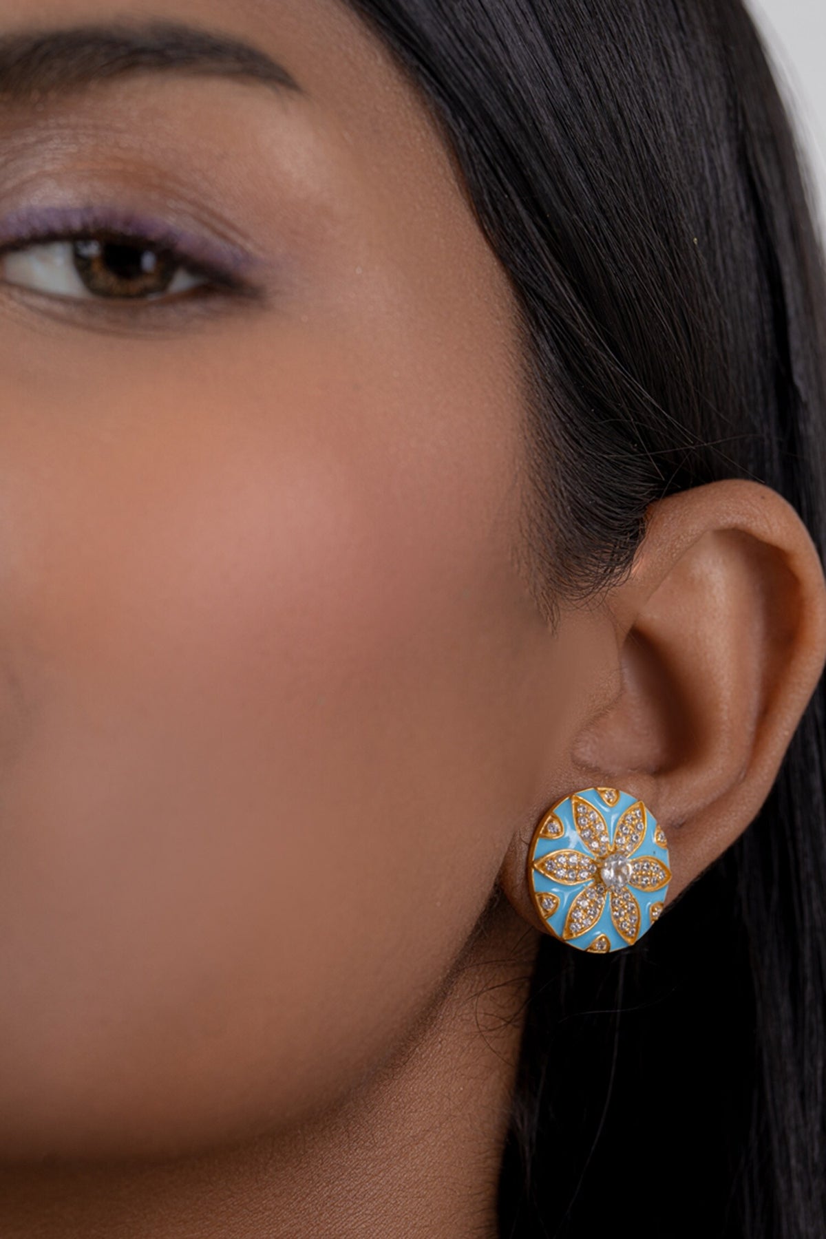 Floral Encrusted Studs 