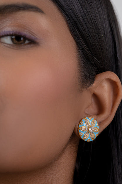 Floral Encrusted Studs 