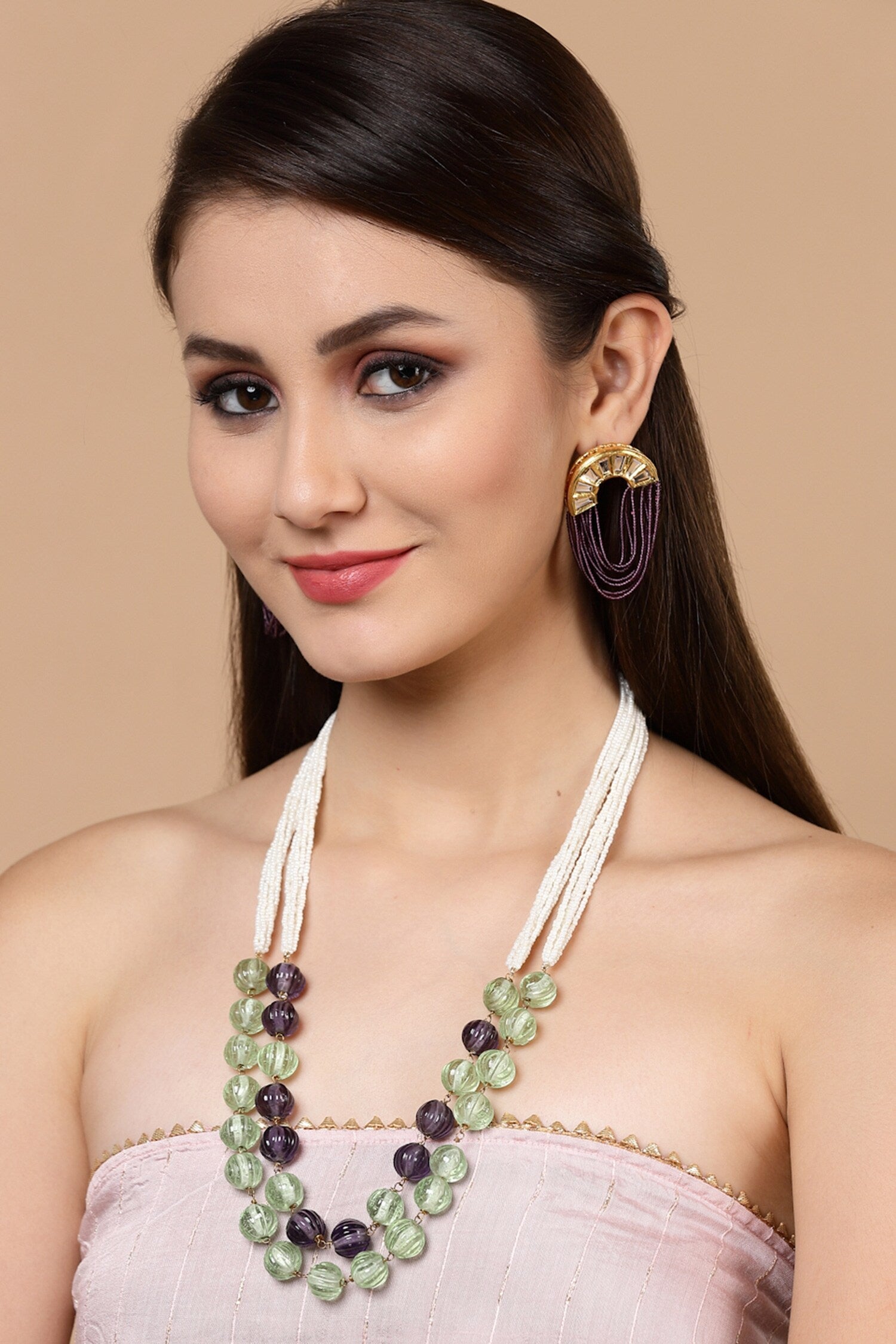 Stone Embellished Layered Necklace 