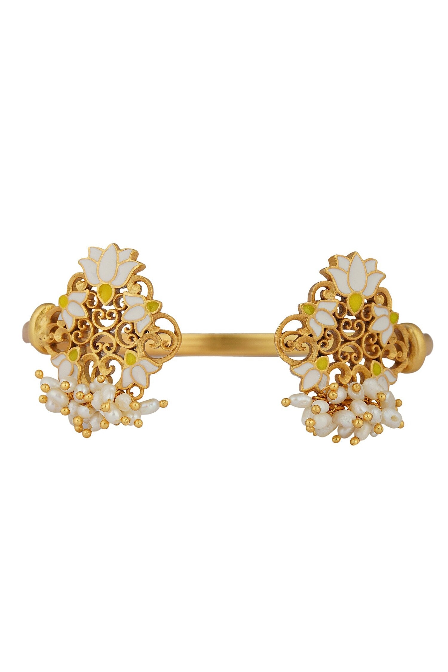 Glory Lotus Motif Cuff Bracelet 