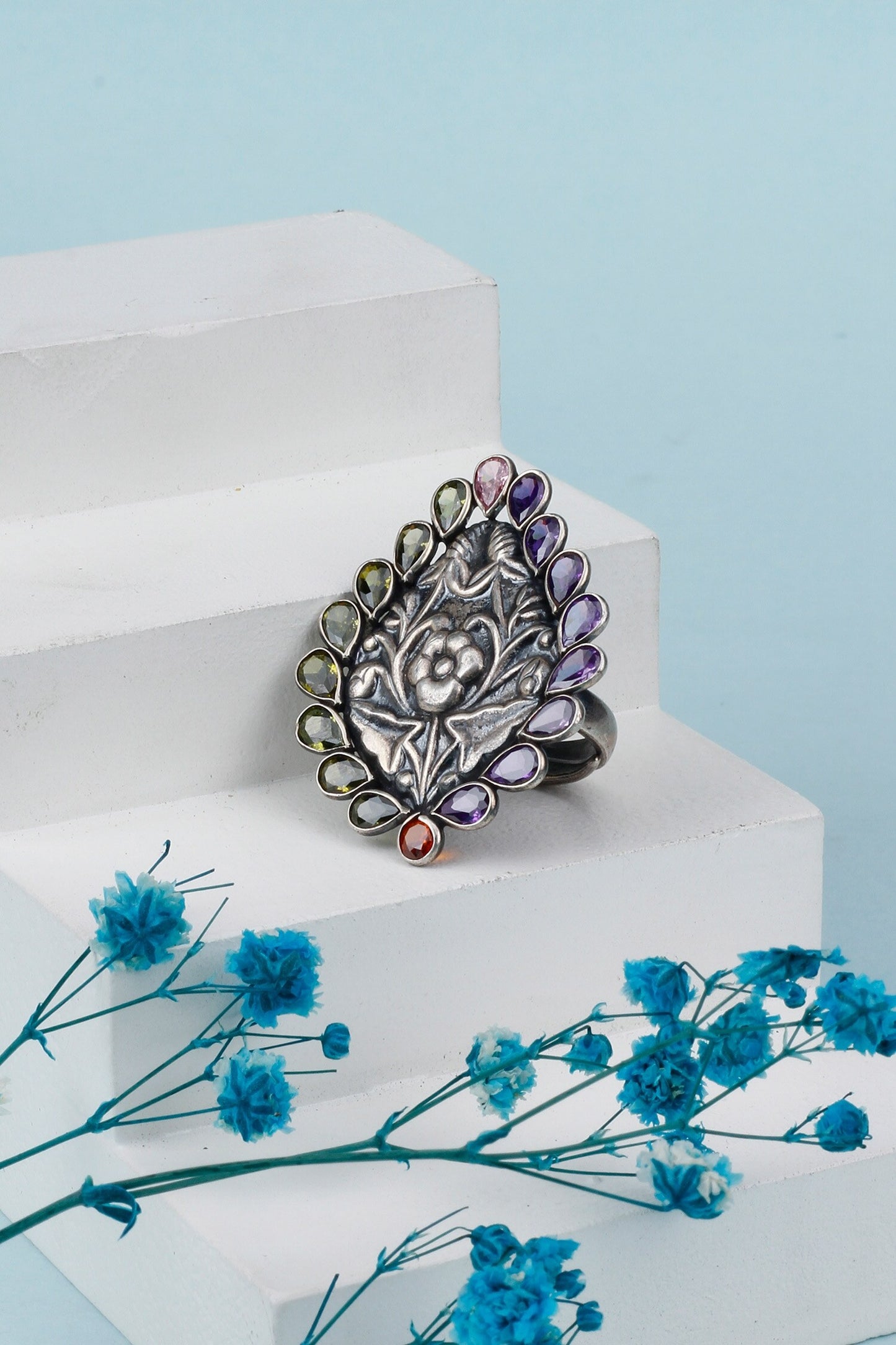 Elena Handcrafted Embellished Ring 