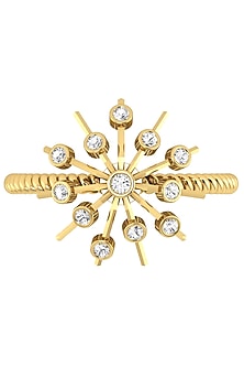 Two-Tone Finish Round-Shaped Diamond 3D Ring