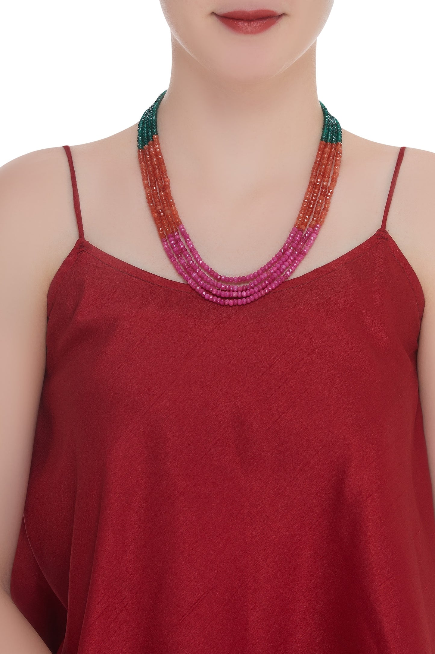 Triple Layer Bead Necklace 