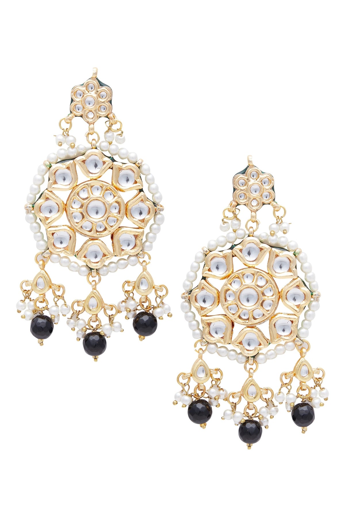 Pearl Drop Kundan Earrings 