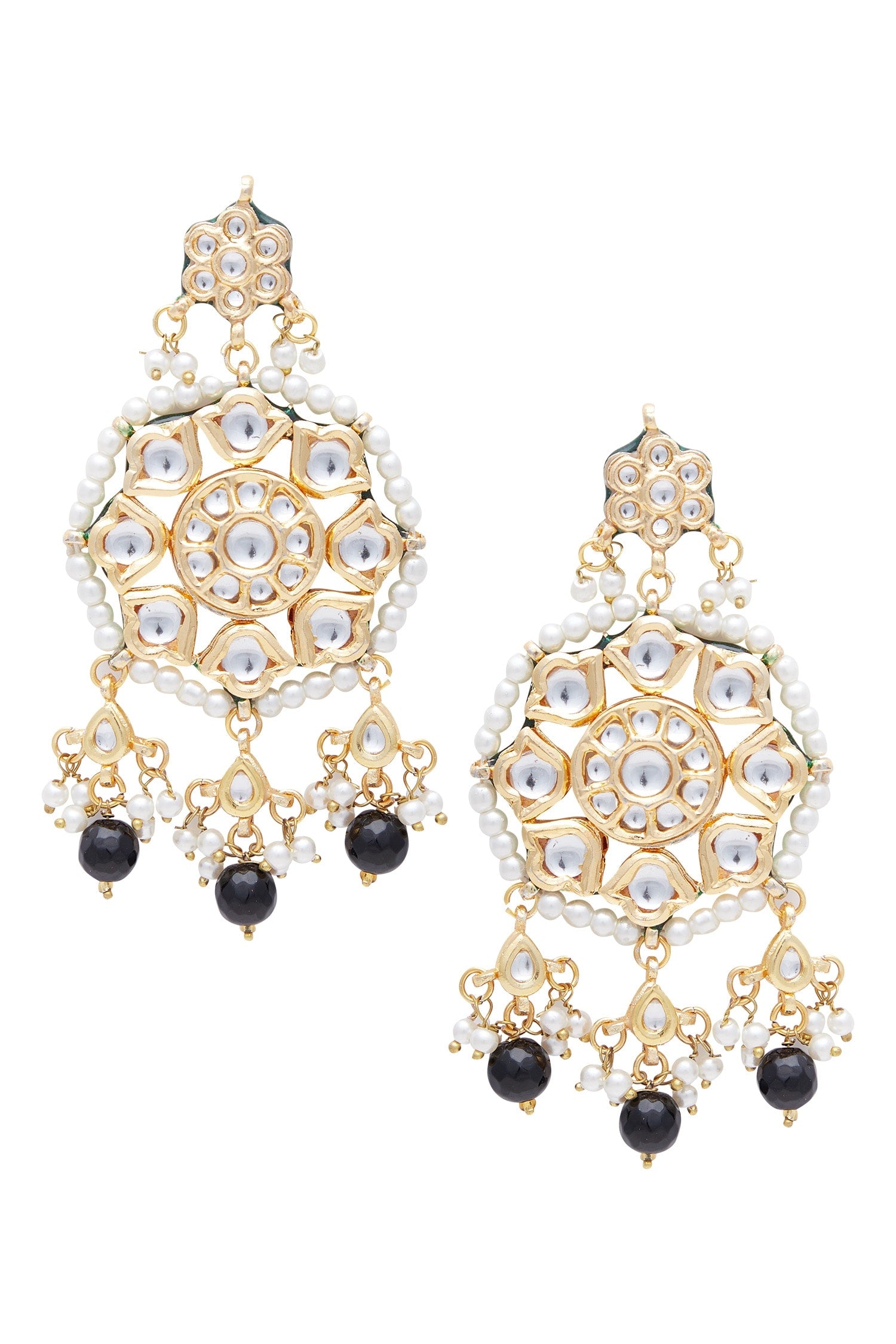 Pearl Drop Kundan Earrings 